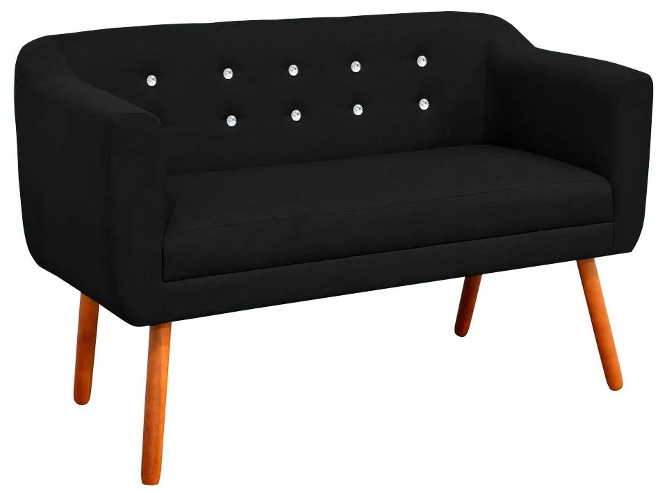 NAMORADEIRA JULIA 2 LUGARES LINHO PRETO