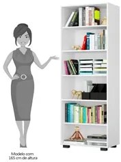 Kit 2 Estantes Livreiro 6 Prateleiras Office Branco - Móveis Leão