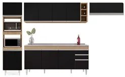 Armário de Cozinha Modulada 5 Peças CP18 Balcão com Pia Inox Castanho/