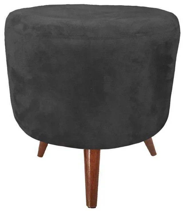 PUFF BANQUETA DECORATIVA DORA REDONDO SU - Preto