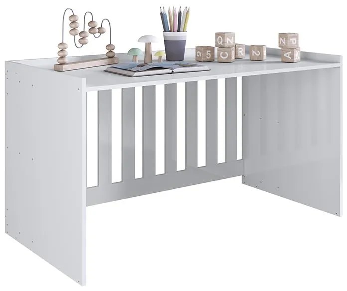 Berço Cama Com Cômoda Trocador E Escrivaninha Meu Fofinho - Branco