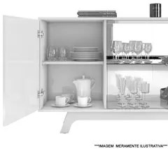 Balcão Buffet Aparador para Sala de Jantar Grace D04 Carvalho Europeu/