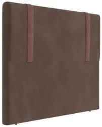 Cabeceira Cama Box Casal 140cm Estofada Glory Veludo Marrom Z04 - Mpoz