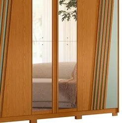 Guarda Roupa Casal 6 Portas Com Espelho 240cm Ouro Verde Cinamomo/Sálv