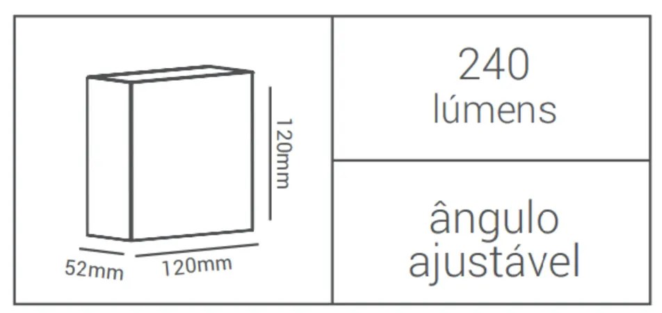 Arandela Astral 12X12X5Cm Led 4W 3000K Ip65 Branco |Opus Hm 38100
