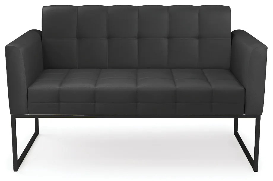 Sofá Namoradeira Elisa Corino Base Metálica Industrial Preto - D'Rossi - Preto