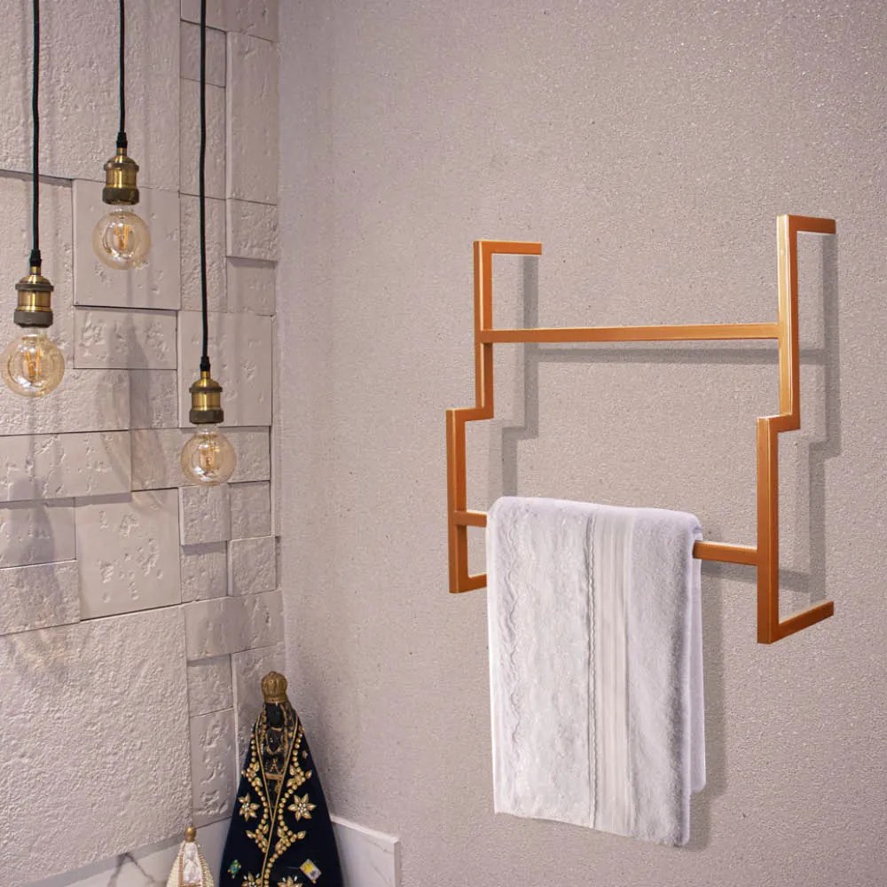 Porta Toalha de Rosto Industrial Metálico 35 cm - D'Rossi - Cobre