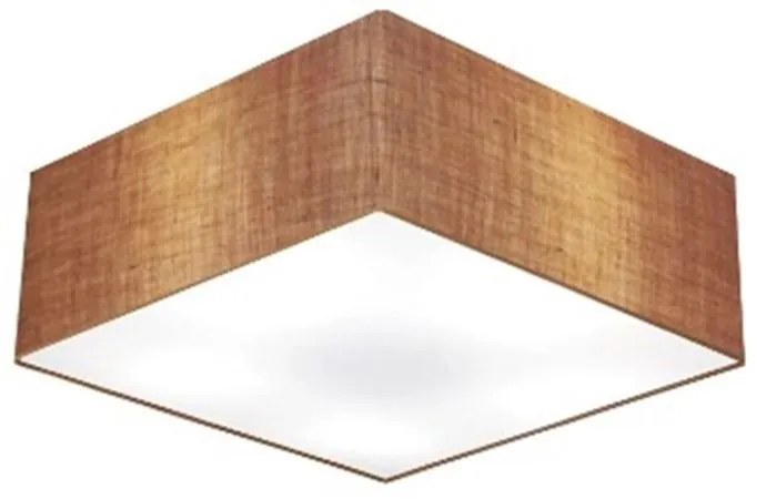 Plafon Quadrado Md-3050 Cúpula em Tecido 12/40x40cm Palha - Bivolt