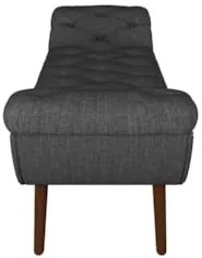 Puff Recamier Calçadeira 195cm Pés Palito Madeira Vêneto Z37 Linho Chu