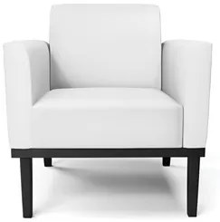 Poltrona Base Madeira Preto Kit 2 Maressa Sintético Branco - Ibiza