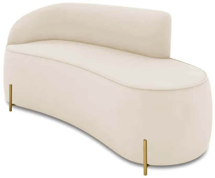 Sofá 3 Lugares Orgânico 180cm Pé Dourado Morgan Veludo/Cotelê D03 - D'Rossi - Bege