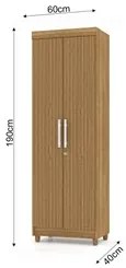 Armário Multiuso Cozinha Lavanderia 2 Portas Aline V02 Nature/Brisa -