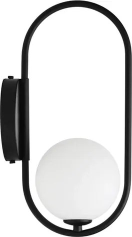 Arandela Oval Aluminio Preto Avela