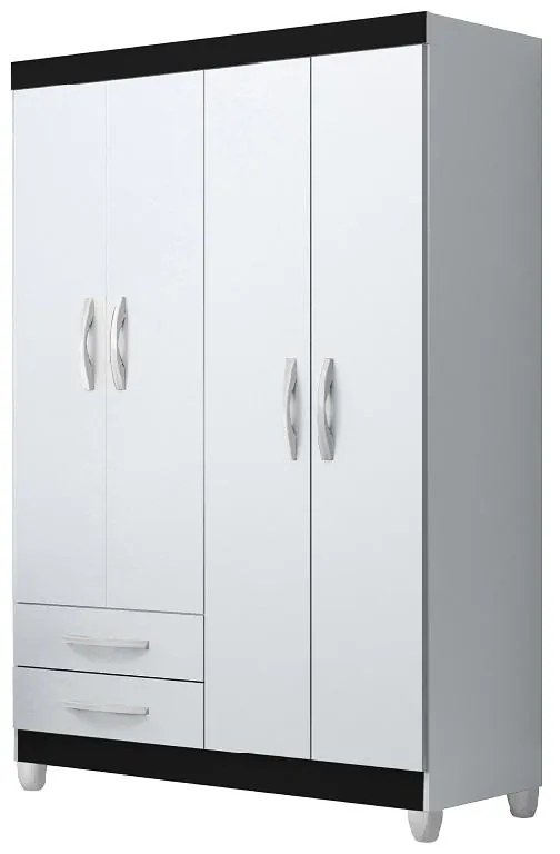 Guarda Roupa Roupeiro Infantil 4 portas 2 Gavetas Quadriflex