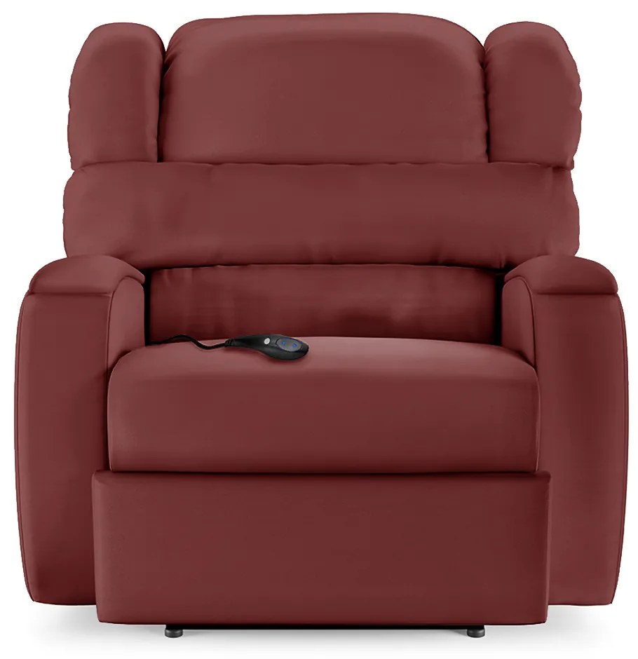 Poltrona do Papai Sala de Cinema Reclinável Kylie Controle Power Elétrico USB PU Vermelho G23