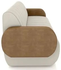 Sofá 2 Lugares 148cm Sala de Estar Munik Veludo Bege/Camel Z08 - Mpoze