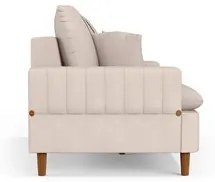 Sofá Living 3 Lugares 180cm com Almofadas Veras D05 Suede Bege Claro -