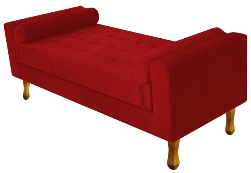 Recamier Félix Casal 140cm Suede Vermelho - ADJ Decor