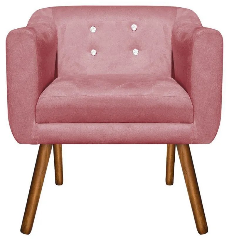 KIT 02 POLTRONAS JULIA SUEDE ROSE STRASS