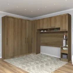 Guarda Roupa Casal Modulado CP06 Delphi Avelã L01 - Mpozenato
