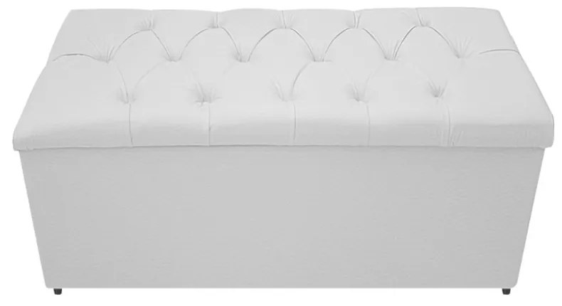 Kit Cabeceira e Calçadeira Baú Estofada Mel 90 cm Solteiro Com Capitonê Corano Branco - ADJ Decor