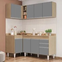 Armário de Cozinha Modulado de Canto Direito 4 Peças CP38 Balcão com T