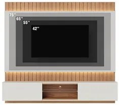 Painel Home Suspenso para TV 70 Pol. com LED 180cm Rios C05 Off White