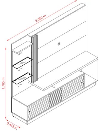 Home Theater Frizz Plus Fendi/Naturale - Madetec Móveis