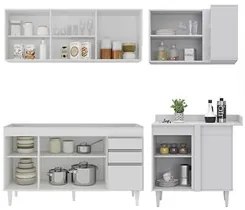 Armário de Cozinha Modulado de Canto Esquerdo 4 Peças CP49 Balcão sem