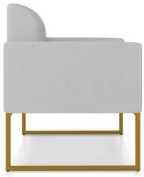 Kit 2 Poltronas Decorativas Base Industrial Dourada Maressa A05 Linho