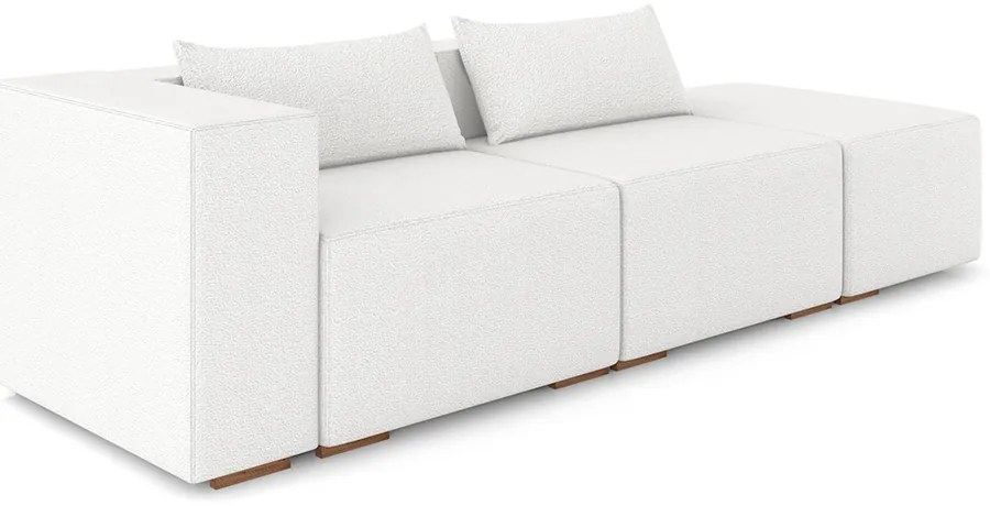 Sofá Versátil Sala de Estar Atlanta 318cm Modulado Bouclê Branco G52 - Gran Belo