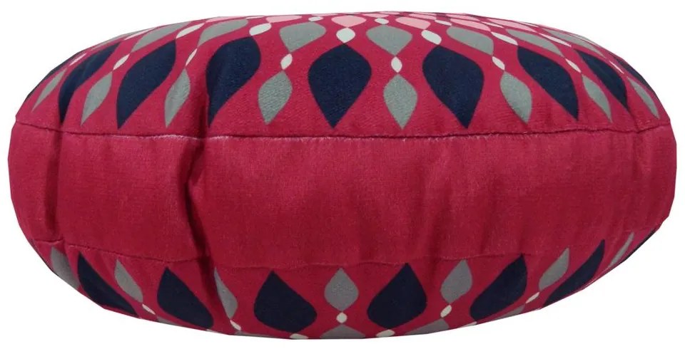 Almofada Redonda Ravi Cheia Indiana em Tons Cereja 40x40cm - ARI-0327