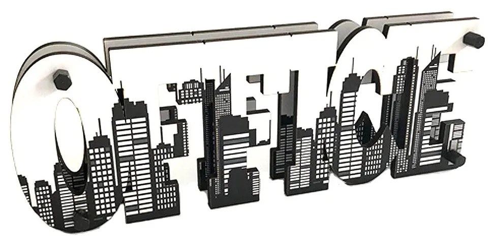 Placa de Mesa Decorativa Decorativa Dupla Face "Office Predios" C03 - D'Rossi