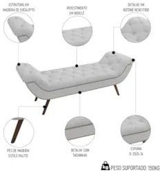 Cabeceira Cama Box Queen 160cm Provença e Recamier Veneto Z37 Boucle B