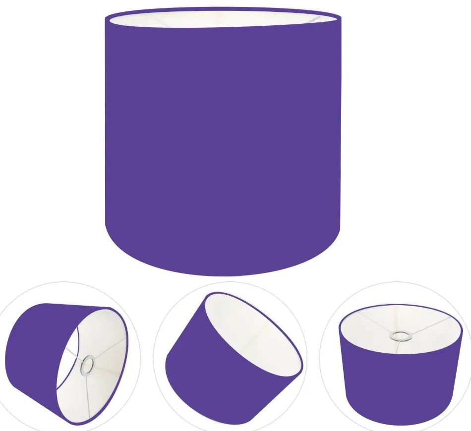 Cúpula Abajur Cilíndrica Cp-7008 Ø20x25cm Roxo