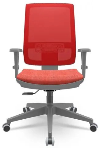 Cadeira Brizza Diretor Grafite Tela Vermelha Assento Concept Rosê Base RelaxPlax Piramidal - 66412 Sun House