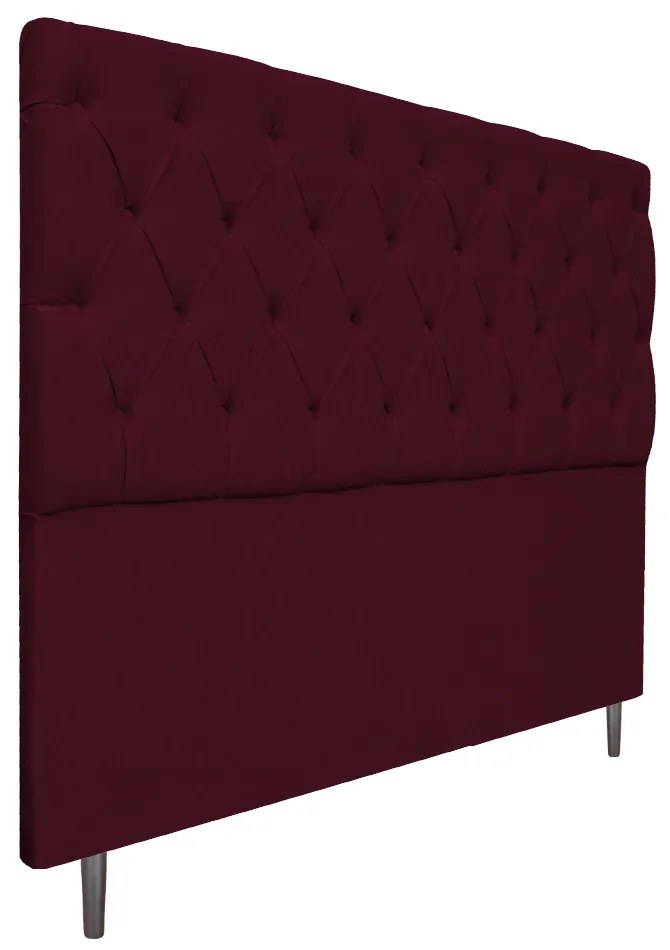 Cabeceira Estofada Liverpool 160 cm Queen Size Suede Bordô - ADJ Decor