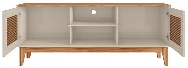 Rack Safira 1.35 Off White/Noce - Casa D Móveis