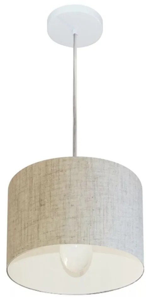 Lustre Pendente Cilíndrico Vivare Md-4201 Cúpula em Tecido 25x25cm - Bivolt