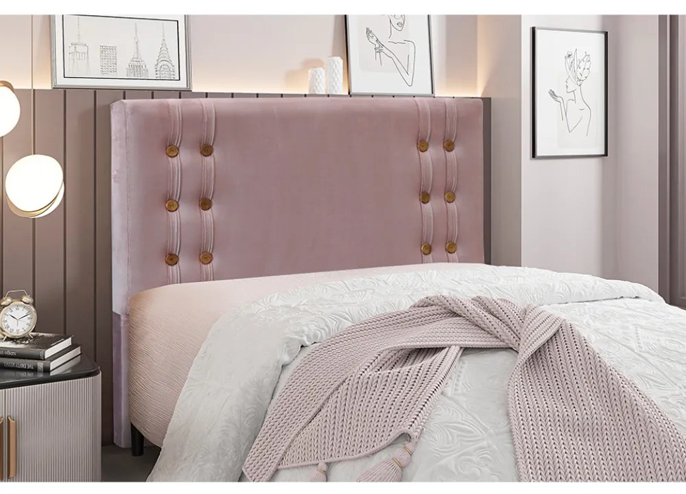 Cabeceira Cama Box Casal 140 cm Gênova Veludo S04 - D'Rossi - Lilás