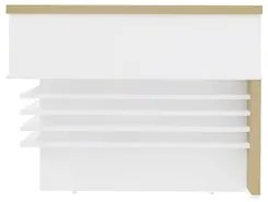 Balcão de Atendimento em L 147x147cm Corp A06 Carvalho/Branco - Mpozen