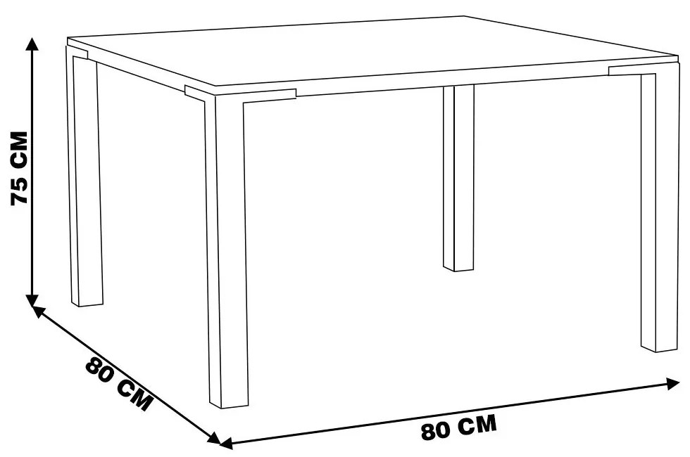 Mesa Sala de Jantar Cozinha Bladel Quadrada 80cm Grafite Madeira Maciça Rustic Brown G54 - Gran Belo