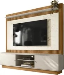 Estante Painel Para TV 75 Pol 215cm Guape Nature/Off Flex L06 - Mpozen