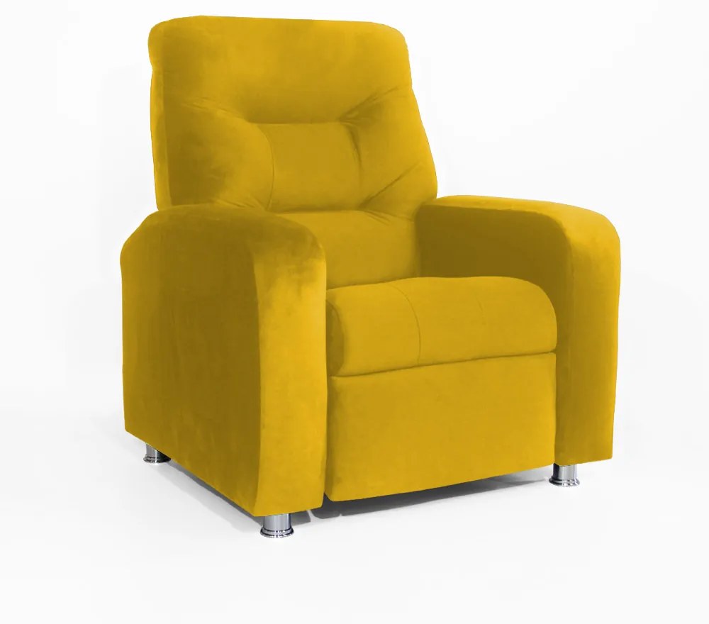 Poltrona Do Papai Reclinável Madri Suede Amarelo