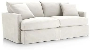 Estofado 2 Lugares Atenas Plus (Com Capa) Sarja - Sarja Branca