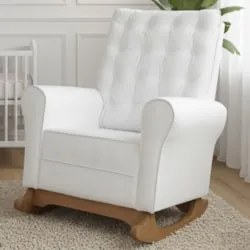 Poltrona Amamentação Base Balanço Maju Sintético Branco F03 - Mpozenat