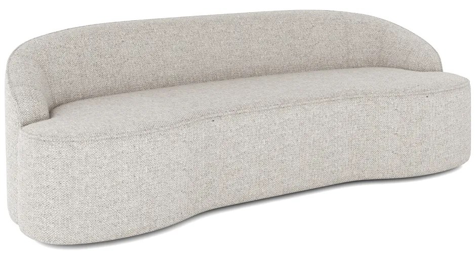 Sofá Decorativo 3 Lugares 210cm Joel Curvo com Encosto Linho Bege G15 - Gran Belo