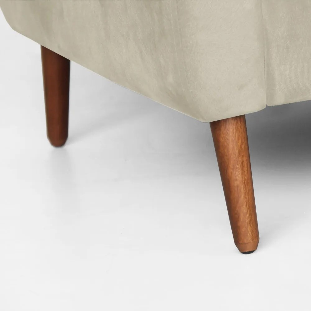 Namoradeira Bruna 1,20 m 2 Lugares Pés Palito Suede Bege