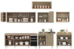Armário de Cozinha Modulado de Canto 8 Peças CP25 Balcão sem Tampo Cas