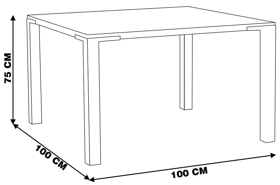 Mesa Sala de Jantar Cozinha Bladel Quadrada 100cm Grafite Madeira Maciça Rustic Brown G54 - Gran Belo